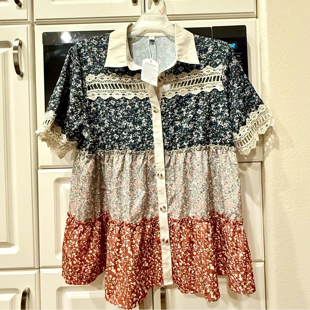 Made with love Floral Patchwork woman Shirt